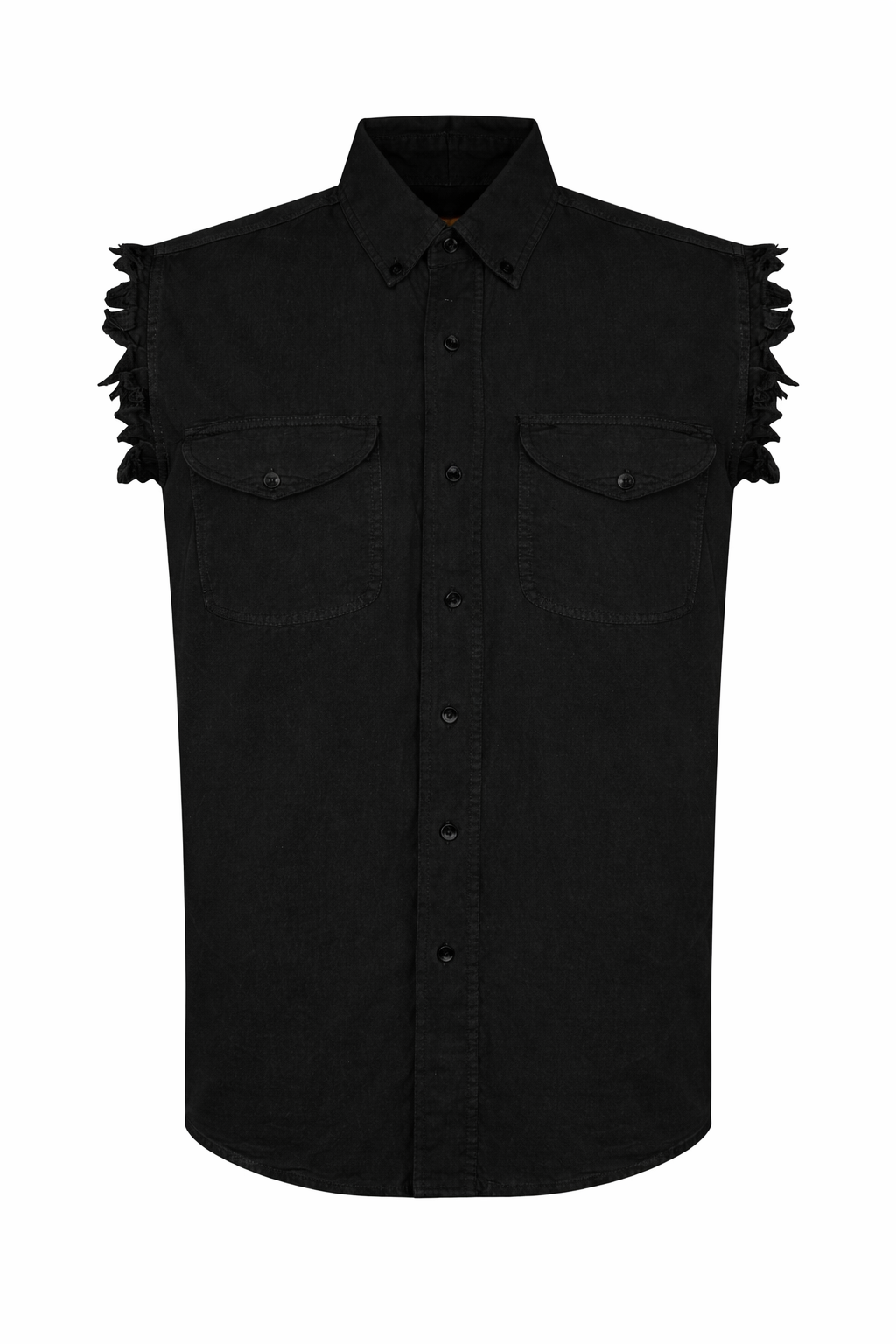 Sleeveless Button Work Shirt
