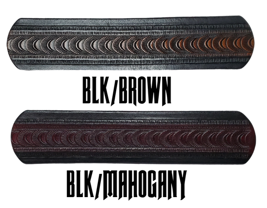 "The East Ridge" handmade all leather belt is made from a single strip of Veg-tan cowhide. The hand finished Veg-tan that is 9-10 oz., or approx. 1/8" thick in 3 color options.  The width is 1 1/2". The antique nickel plated solid brass buckle is snapped in place. This belt is made just outside Nashville in Smyrna, TN. Perfect for casual and dress wear, it can be for personal use or for groomsman gifts or other gifts as well.