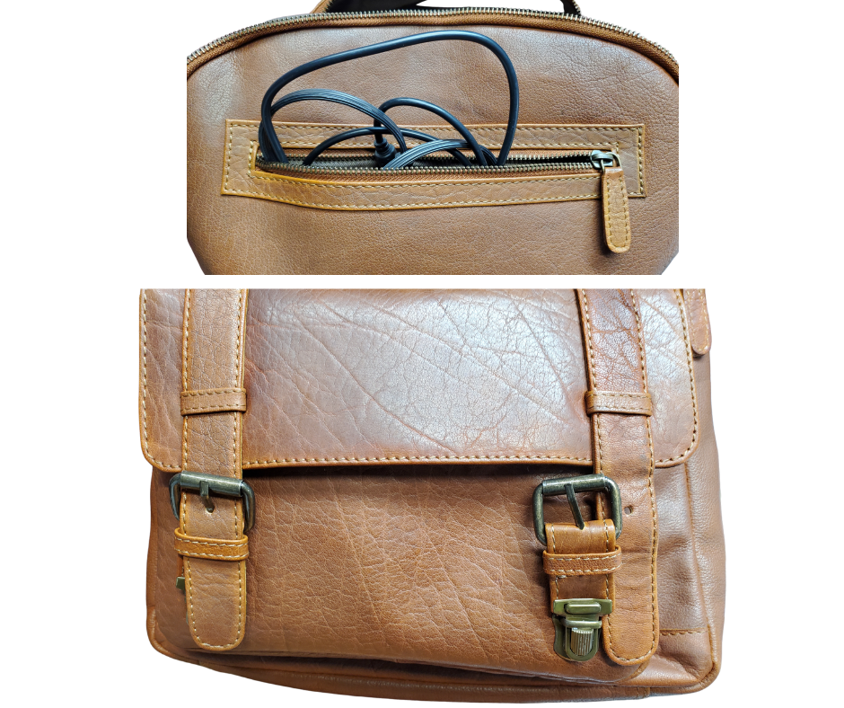 business backpack with8 leather accents The Educator Leather Business Backpack Bag