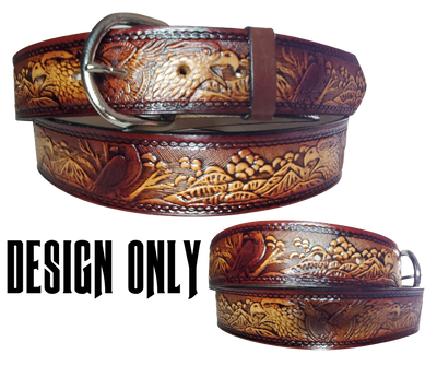 This All American Eagle leather belt features Wild Eagles in an antiqued Brown finish with a 1 1/2" width. It is crafted from full grain veg-tanned cowhide, with smooth burnished painted edges and a nickel-plated buckle. For customizing, simply type your desired name or No Name in the "Type Name Here" section,  the buckle can be easily interchanged as well. This product is in stock at our Smyrna, TN shop