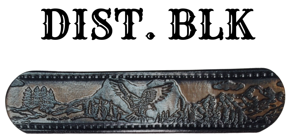 Get ready for an unforgettable climb to the top with The "Eagle Mountain" Name Belt! This one-of-a-kind belt features a 1 1/2" width and is hand-stained with a strip of vegetable tanned leather. The bold design includes a embossed Stitch border and Eagle center pattern, while the solid brass buckle in antique nickel finish adds a touch of ruggedness. Handcrafted at our shop in Smyrna, Tennessee, just outside Nashville.
