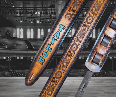 "Fearless"  Leather Guitar Strap