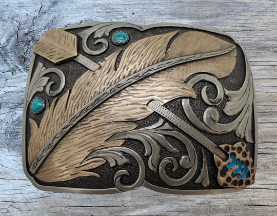 Feathers are widely believed among North American Indians to signify the connection between The Creator, the owner of the feather, and the bird from whom the feather came. Deeply revered, the feather symbolizes high honor, power, wisdom, trust, strength, and freedom. As such, feathers are seen as gifts from the sky. Available at our Smyrna, TN shop just outside of Nashville.
Approx. Width 4” Height 3”
fit&