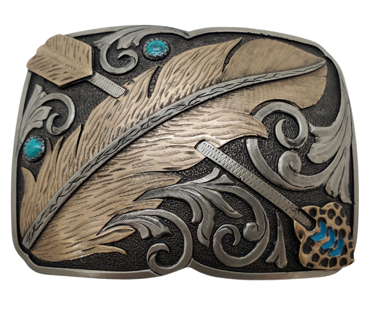 Feathers are widely believed among North American Indians to signify the connection between The Creator, the owner of the feather, and the bird from whom the feather came. Deeply revered, the feather symbolizes high honor, power, wisdom, trust, strength, and freedom. As such, feathers are seen as gifts from the sky. Available at our Smyrna, TN shop just outside of Nashville.
Approx. Width 4” Height 3”
fit&