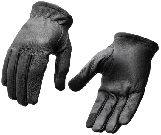 Looking for soft gloves? Deer skin is the way to go - and these are crafted from super soft deer skin and a classic style motorcycle glove . These are a lightweight glove with a lightweight liner, unlined, short cuff gloves crafted in a soft deerskin hide. These gloves feature our Touch Tech fingertip technology, so no worries on using your phone. Ride to Smyrna, TN outside of Nashville and try some on!