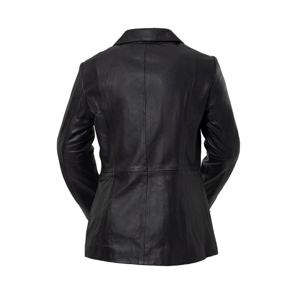 The Dahlia is a classic mid length two button blazer that gives any outfit a sleek and polished look. Available in black. Lambskin leather. Classic fit. Fully lined. One chest pocket. Two hand pockets. Button detail on sleeves. You can find it near Nashville, in Smyrna, TN.

Sizes XS-5XL Call for size availability.