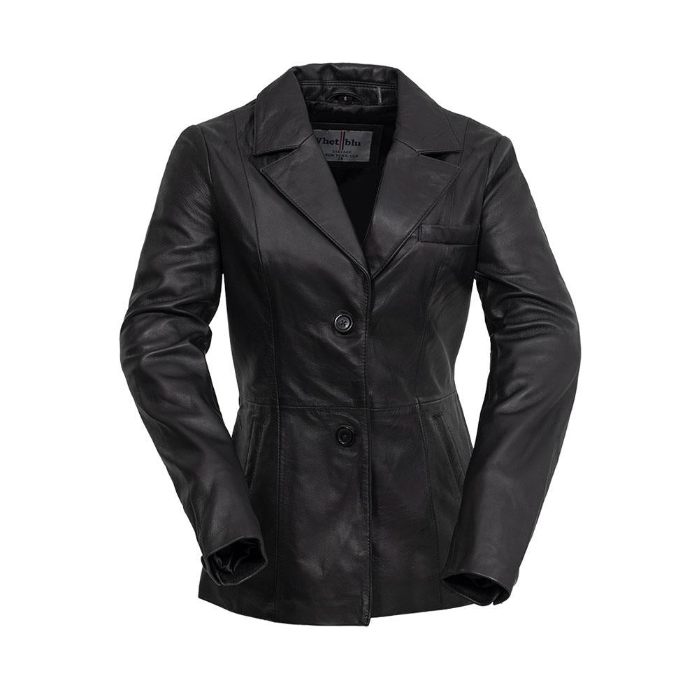 The Dahlia is a classic mid length two button blazer that gives any outfit a sleek and polished look. Available in black. Lambskin leather. Classic fit. Fully lined. One chest pocket. Two hand pockets. Button detail on sleeves. You can find it near Nashville, in Smyrna, TN.

Sizes XS-5XL Call for size availability.