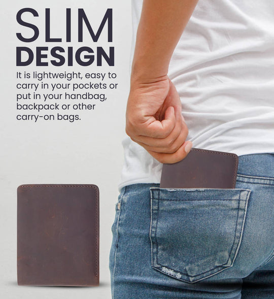 Our USA Made Garrison Leather Wallet for Men. Made slim which isn't easy to do for a real leather wallet. Has all the slots for the cards you need for your daily use. Plus it has RFID for protection from scammers. Now in stock at our Smyrna, TN shop not far from the Gulch area in Nashville.

With Flap Out ID Window Holder
Handcrafted, Strong Stitching
Extra Capacity for bills
14 Card Slots
Gift for Him