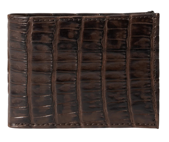 Made from authentic Classic Black or Cigar Brown Caiman leather, this bi-fold wallet blends classic western flair with luxurious materials that turn heads. True to Stetson’s legendary dedication to quality and craftsmanship, it offers 6 card slots, 2 hidden pockets underneath, and a spacious cash compartment. Available now at our Smyrna, TN store, just a short drive from downtown Nashville. Proudly made in Mexico.