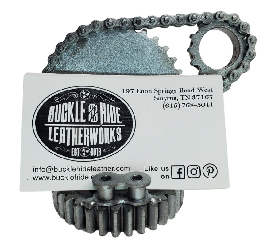 Gearhead Metal Art Business Card Holder