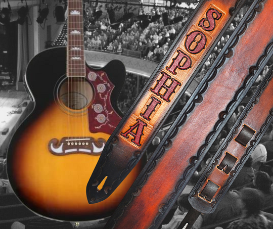 "Gunpowder and Lead" Leather Guitar Strap