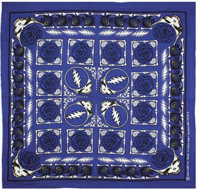 Grateful Dead Roses bandana. Fully licensed by Grateful Dead productions. The Grateful Dead are the psychedelic era&