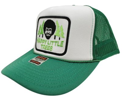 Bob was passionate about sharing his love for painting with the world and in 1982 along with his partners he launched the Joy of Painting on public television. To promote the television show and reach a greater audience Bob toured America teaching others to paint. Get in a "Happy" mood with our Green and White Vintage Foam Trucker style mesh cap, inspired by the iconic TV show. Get yours today at our Smyrna, TN store or online. Shop now at our Smyrna, TN store or online.