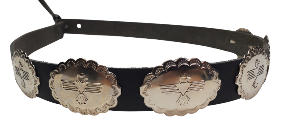 These are some hat bands we used up some Old Stock Conchos on. We aren't going to restock these anymore. Limited quantities! Made at our Smyrna, TN shop 30 minutes from Nashville.