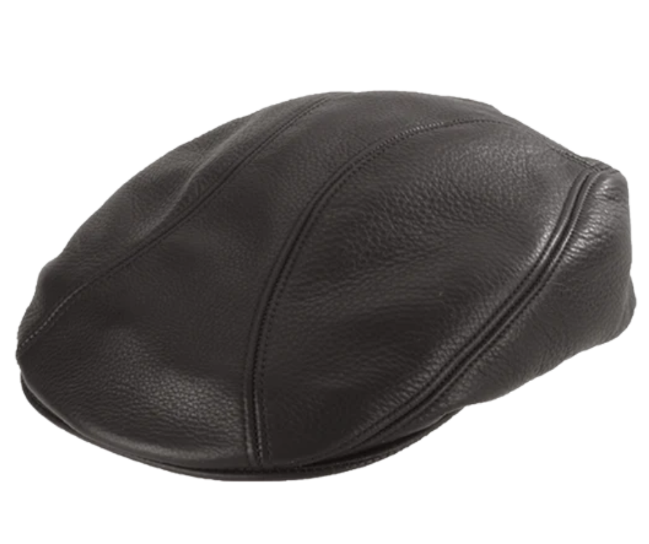 Unleash your daring side with our classic a Classic LEATHER DRIVERS CAP. Crafted from premium cowhide Brown NUBUK leather (water repellent recommended) or Black with an elastic band for a best fit, available in S/M or L/XL. Take the wheel and head to our Smyrna TN shop, just a quick jaunt away from Music City! See size details below. Imported