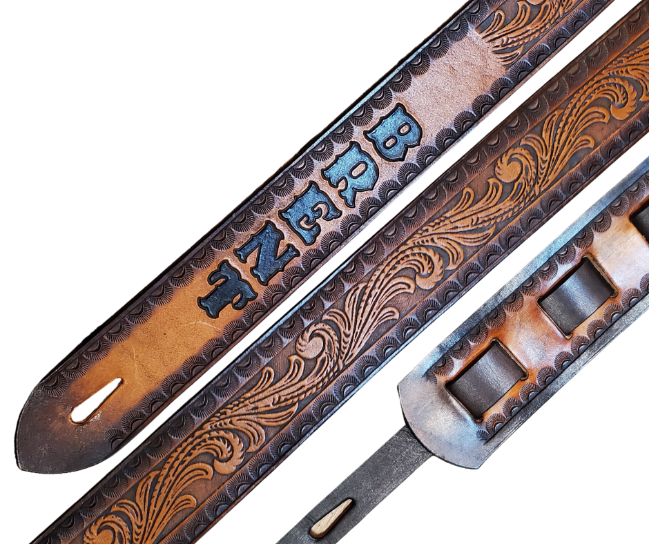 "Hotwire" Leather Guitar Strap
