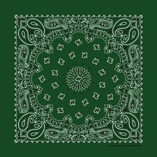 We stock traditional 100% Cotton for a soft and comfortable feel. Made in the USA and approx. 22" x 22", they feature a trademark Paisley design. Bandanas have been around for over 75 years and are still a staple in culture whether it's a farmer, MC, or a Rock star.