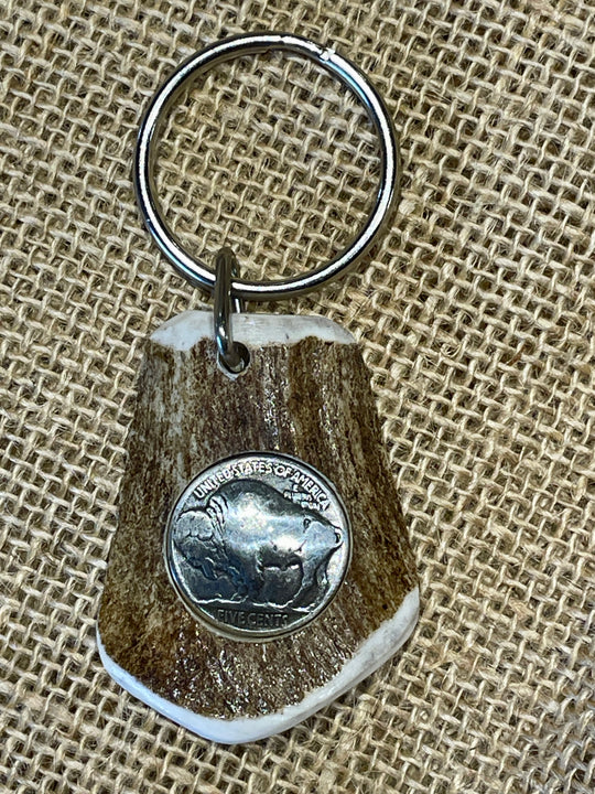 Handcrafted antler key chains featuring a variety of inlays. Made from naturally shed elk and deer antlers. Made in the U.S.A. Get yours at our Smyrna, TN shop not far from Franklin.