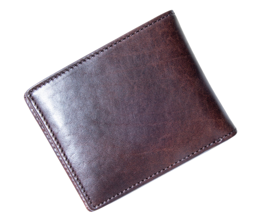 Italian Full Grain Veg-Tan is some of the finest leather in the world. Yes it cost more but when you want the best your willing to pay a bit more. Smooth and soft Italian calfskin with a glossy finish in Brandy and Cognac. 5 card slots, I.D. slot, 2 cash pockets. It's compact 3" x 4" x .75" size is right size for your daily needs. Now stocked at our Smyrna, TN store not far from Famous Franklin. Made by Will Leather, Imported.