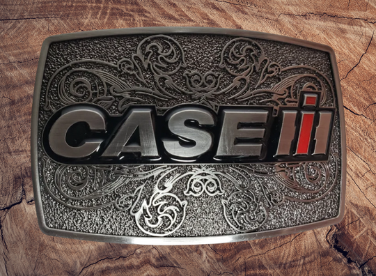 Curved Rectangle Shape Licensed International Harvester Buckle Fits 1 1/2 inch wide belts Approx. size 2 3/4"H x 3 3/4"W Available online or in our shop just outside Nashville in Smyrna, TN.