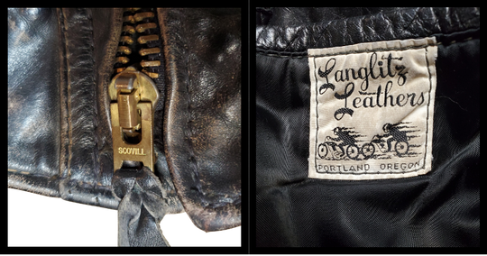 Side view. Ross Langlitz first opened up shop in 1947, he never dreamed that the Langlitz name would grow to reach across the ocean. Today, Langlitz Leathers is a fully functioning shop in Portland. Available in our Smyrna, TN shop not far wild downtown Nashville.