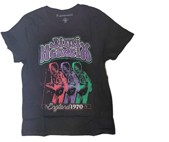 Our Jimi Hendrix Isle of Wright tee remembers his last show in 1970. Has those vintage style vintage style front and back graphics.&nbsp;Supper soft feel. A few left in stock at our Smyrna, TN shop.

Sizing measurements:
Chest under arm pit S-16", M-17", LRG 18", XL-19", 2X- 20"
Length top of neck to bottom of shirt S -24, M-25", L-26", XL-27", 2X-28"