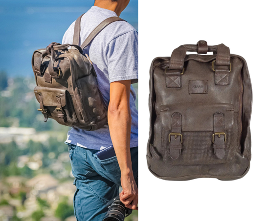 Our Enzo is a unisex backpack that's big enough to carry a lot of everyday stuff, compact enough to take it with you every day. Stylish enough to get noticed. Equestrian grade brass hardware. Super soft Full grain vegetable-tanned leather and well built for years of airports and daily commutes. Uber over to Smyrna, TN not far from Franklin and check one during store hours!
