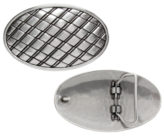 From side to side and back again, this unique oval buckle features a Kriss Kross pattern that will complement any style. Perfect for belts up to 1 1/2 inches, its playful design will Kross elevate all of your outfits. Visit our store in Smyrna, TN, just a hop skip and jump from downtown Nashville!

Approx. 3" x 4"
Imported