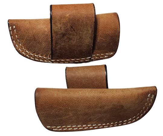 A simple Horizontal Belt attached Pocket Knife sheath. Made in Distressed leather for many years of use. Fits up to 1 3/4" belts. You can get yours at our local Smyrna, TN shop.

"Sheath" measures approx. 3 1/2" x 1"