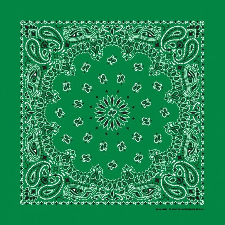 We stock traditional 100% Cotton for a soft and comfortable feel. Made in the USA and approx. 22" x 22", they feature a trademark Paisley design. Bandanas have been around for over 75 years and are still a staple in culture whether it's a farmer, MC, or a Rock star.