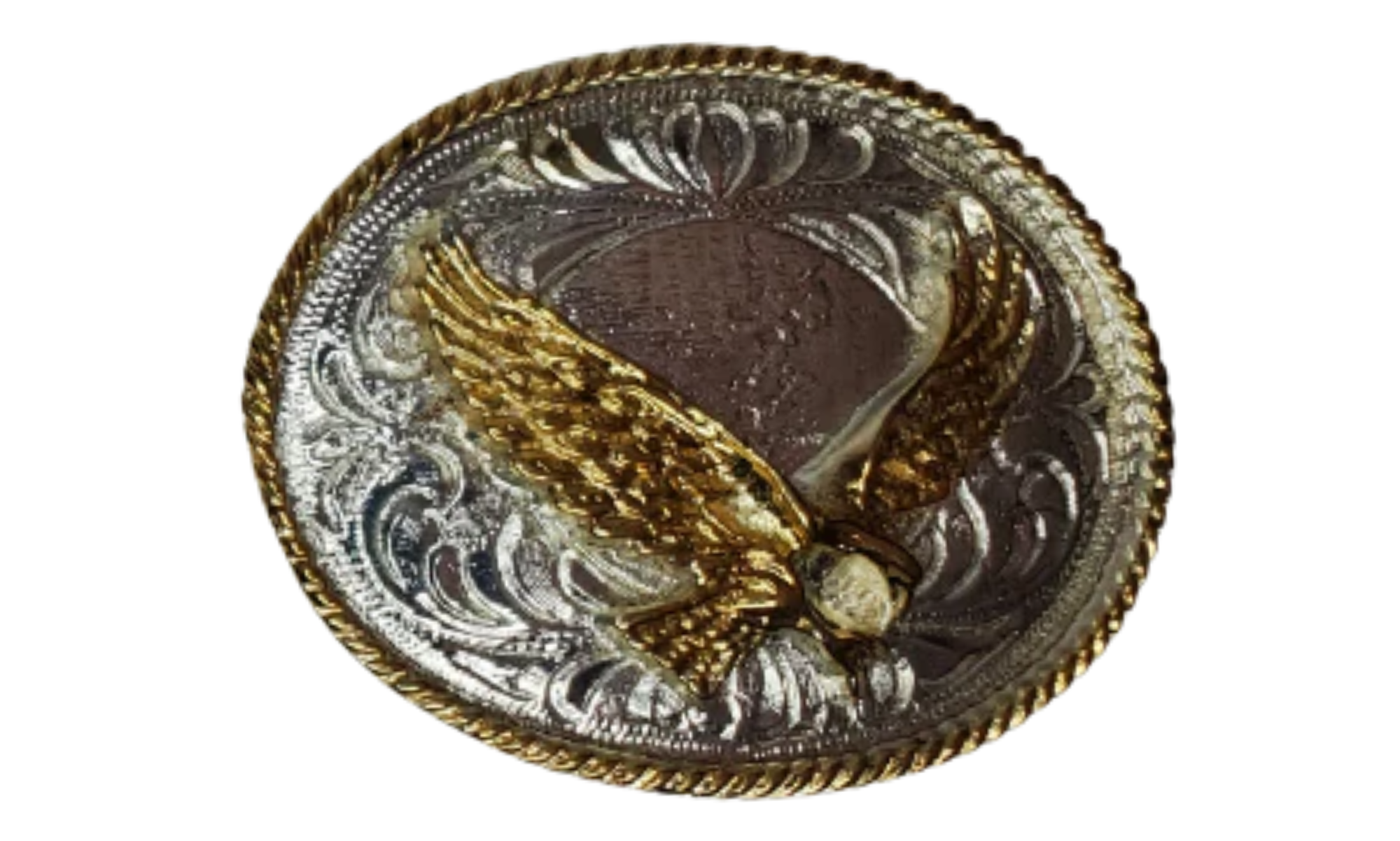 For the boy or girl that wants a buckle like Dad or Mom. It's smaller 2"x 2 1/2" size is great for smaller bodies and will fit up to a 1 1/4" belt strap. It's plated nickel and gold tone looks just like a real Trophy buckles that all Rodeo stars win. Imported from Mexico.