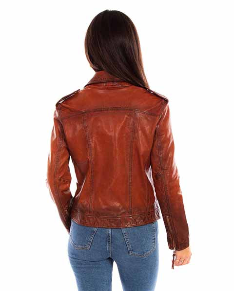 Scully Ladies Distressed Brown MC Jacket