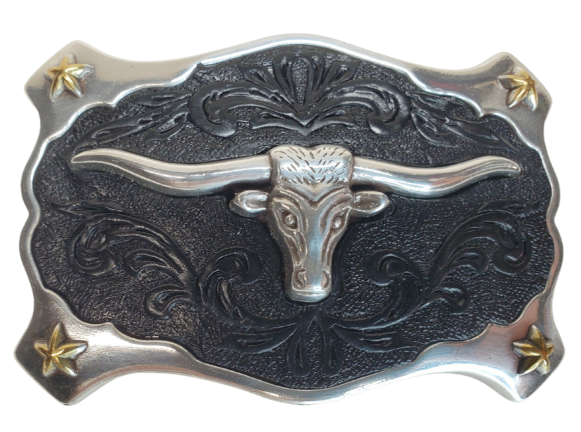 Embossed Leather Scroll insert
3d Longhorn and Stars
Fits 1 1/2" belts
Choose Black or Brown Leather insert
Limited stock at our Smyrna, TN store