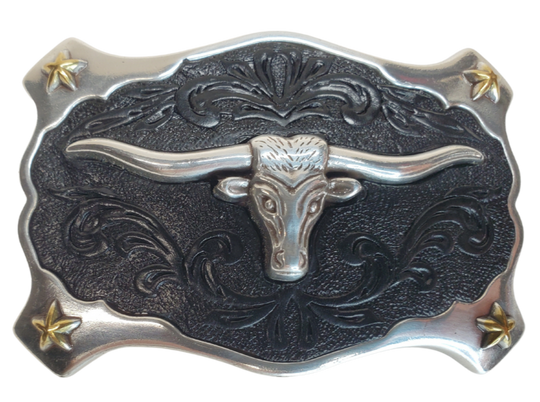 Embossed Leather Scroll insert
3d Longhorn and Stars
Fits 1 1/2" belts
Choose Black or Brown Leather insert
Limited stock at our Smyrna, TN store