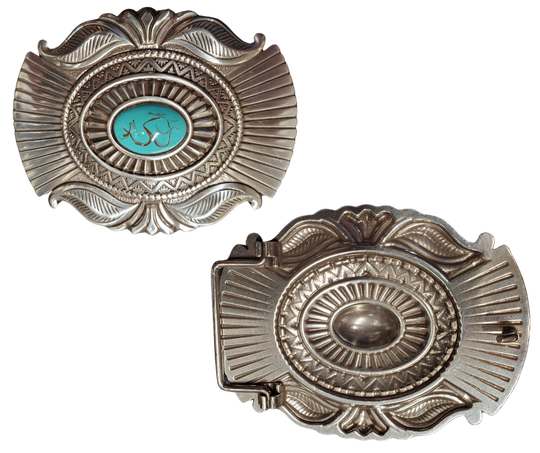 Craving that Southwest vibe? This Mexico Sky Belt Buckle is your perfect fashion sidekick! It adds flair to casual jeans-and-tee days or jazzes up your favorite skirt. Hurry to our Smyrna, TN shop. Fit's 1 1 /2" belts. Size is approximately 4x3 inches.