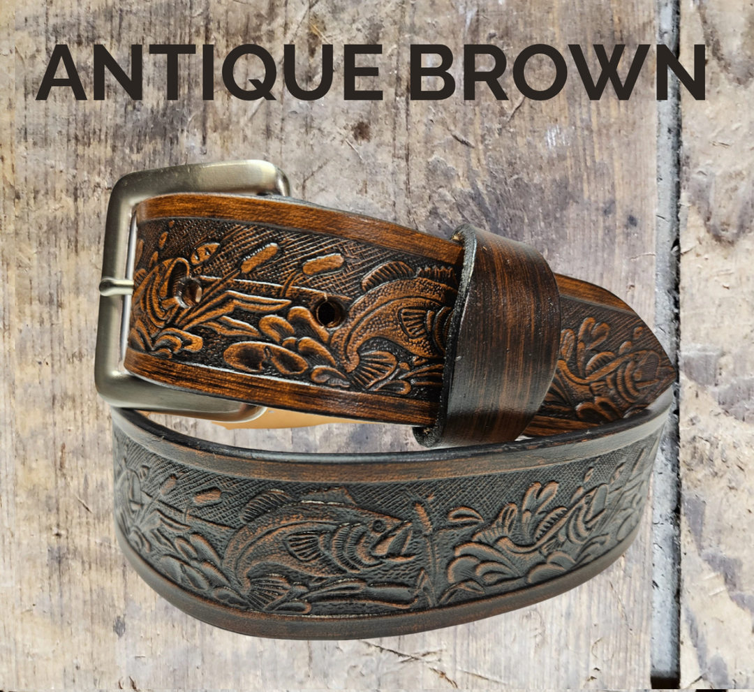 LIL FISHIN KIDS BELT ANTIQUE BROWN