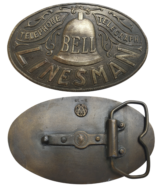 Vintage lineman belt buckle