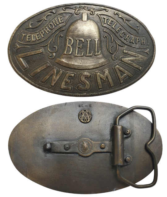 Vintage lineman belt buckle