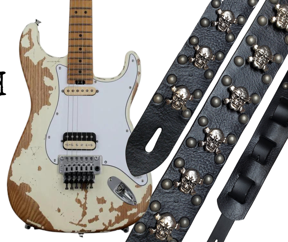 "Live Wire"  Leather Guitar Strap