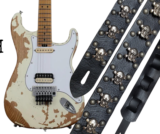 "Live Wire"  Leather Guitar Strap