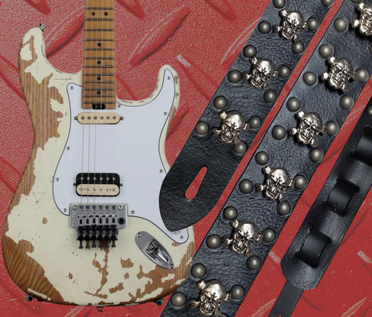 "Live Wire"  Leather Guitar Strap