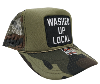 <em>Washed up</em> an be used to indicate someone or something that is out of it's prime or... as Toby said.... "I ain't as good as I once was, but I'm as good once As I ever was. Black and Grey Foam camo trucker cap with a mesh back. Get yours now at our Smyrna, TN store or online! Snap back adjustment.