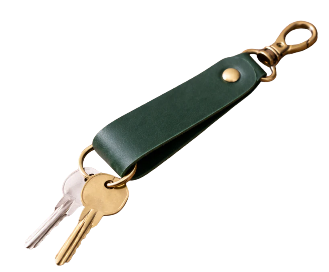 Keep your keys organized in style with the Loop genuine leather keychain. Made from high-quality Crazy Horse solid leather construction is reinforced with a secure metal button joint, ensuring strength you can rely on every day. Over time, the leather develops a beautiful patina, making each piece truly one of a kind. Now available at our Smyrna, TN shop not far from Franklin.

Dimensions: 6 × 0.85 inches