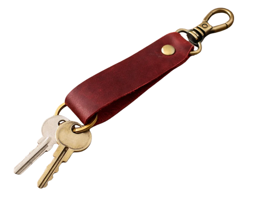 Keep your keys organized in style with the Loop genuine leather keychain. Made from high-quality Crazy Horse solid leather construction is reinforced with a secure metal button joint, ensuring strength you can rely on every day. Over time, the leather develops a beautiful patina, making each piece truly one of a kind. Now available at our Smyrna, TN shop not far from Franklin.

Dimensions: 6 × 0.85 inches