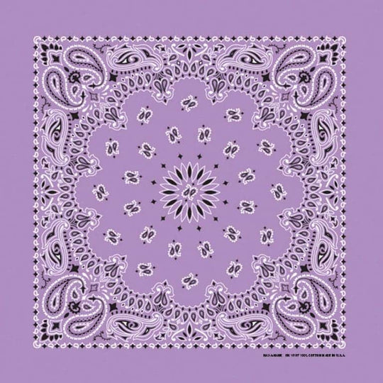 We stock traditional 100% Cotton for a soft and comfortable feel. Made in the USA and approx. 22" x 22", they feature a trademark Paisley design. Bandanas have been around for over 75 years and are still a staple in culture whether it's a farmer, MC, or a Rock star.