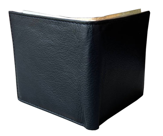 With a name like Lincoln this has to be a practical Bi-fold leather wallet. Equipped with 10 credit card slots and 2 ID window slots on a flip-up extension piece. The main compartments has a cash divider. Lined with RFID blocking. . Available in our Smyrna, TN shop near Sewarts Landing.

Made in India.
Approx. 4 1/4”x 3 3/4" when closed