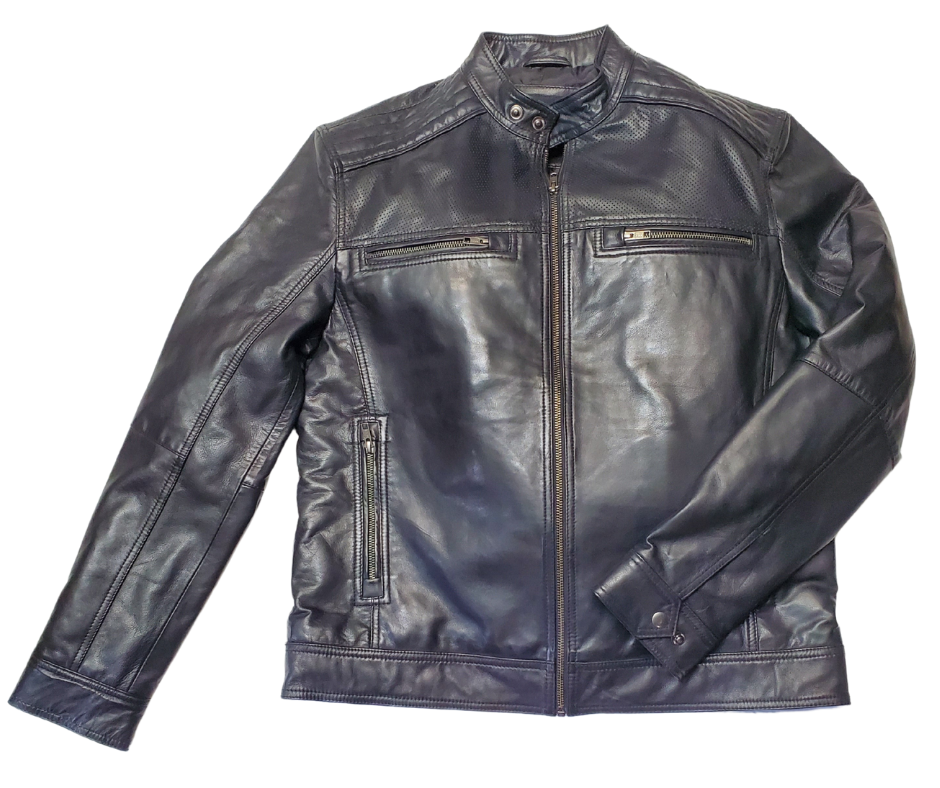 Unleash your edgy side with The "McQueen" Leather Jacket. Made from ultra-soft lamb leather, this motorcycle-style jacket combines European features with practical features like perforated shoulders, zippered vents, and plenty of pockets - 2 outside hands and chest pockets, and 2 inside chest pockets. And with our shop located just a 30-minute drive from Nashville, you can easily grab this versatile jacket for a killer look.
