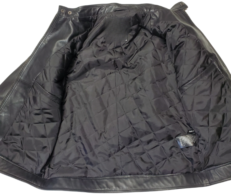 Unleash your edgy side with The "McQueen" Leather Jacket. Made from ultra-soft lamb leather, this motorcycle-style jacket combines European features with practical features like perforated shoulders, zippered vents, and plenty of pockets - 2 outside hands and chest pockets, and 2 inside chest pockets. And with our shop located just a 30-minute drive from Nashville, you can easily grab this versatile jacket for a killer look.