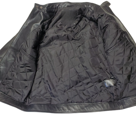 Unleash your edgy side with The "McQueen" Leather Jacket. Made from ultra-soft lamb leather, this motorcycle-style jacket combines European features with practical features like perforated shoulders, zippered vents, and plenty of pockets - 2 outside hands and chest pockets, and 2 inside chest pockets. And with our shop located just a 30-minute drive from Nashville, you can easily grab this versatile jacket for a killer look.