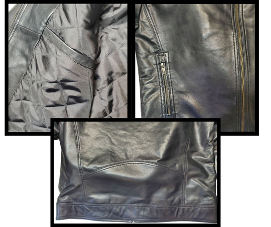 Unleash your edgy side with The "McQueen" Leather Jacket. Made from ultra-soft lamb leather, this motorcycle-style jacket combines European features with practical features like perforated shoulders, zippered vents, and plenty of pockets - 2 outside hands and chest pockets, and 2 inside chest pockets. And with our shop located just a 30-minute drive from Nashville, you can easily grab this versatile jacket for a killer look.